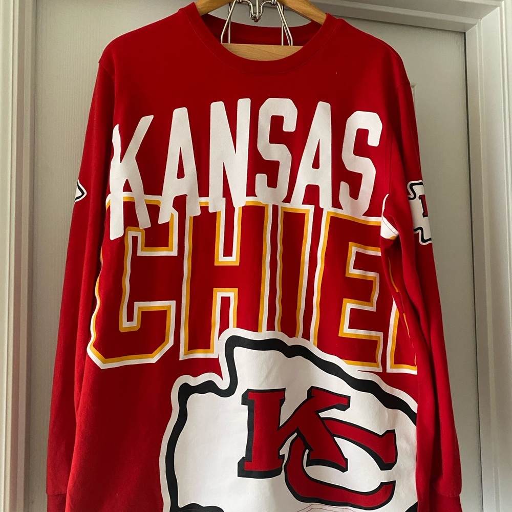 Vintage STARTER Red Kansas Chiefs Long Sleeve Shirt Size XL